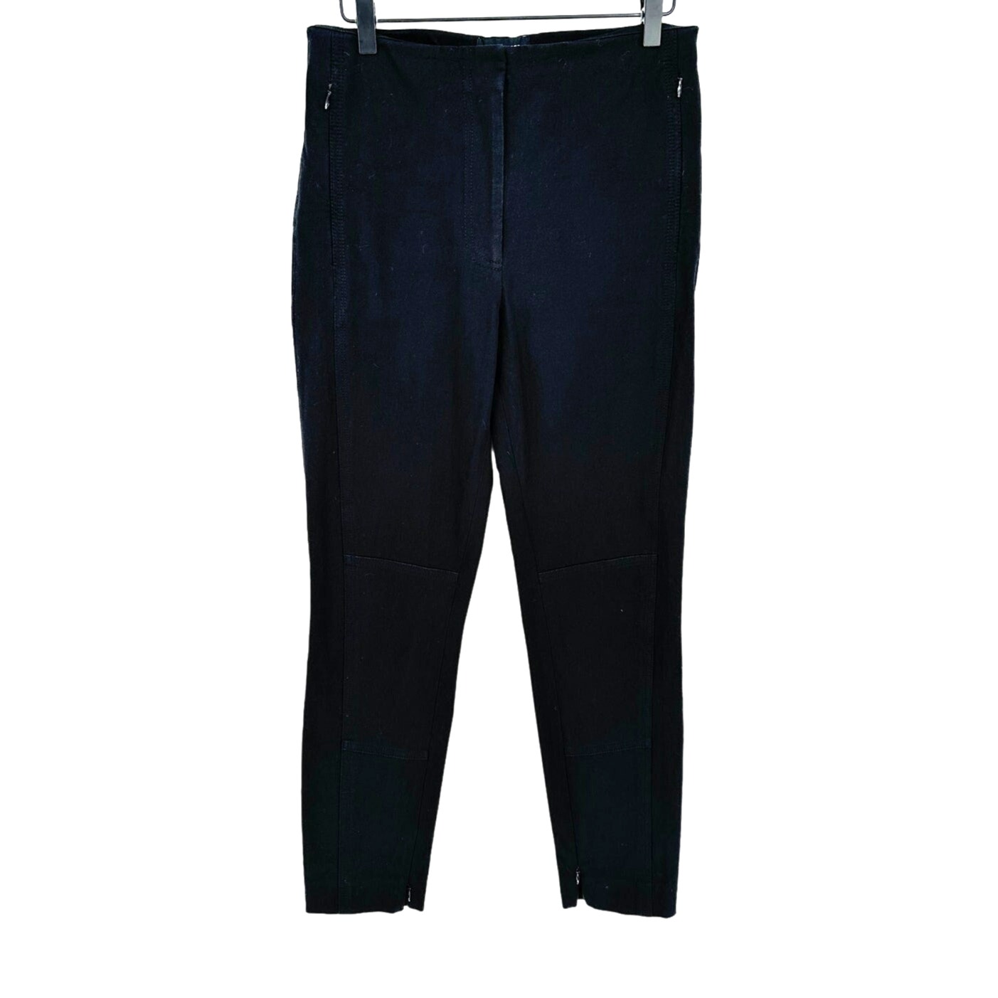 Club Monaco Size M Black Zipper Accent Trousers Straight Leg High Rise Casual